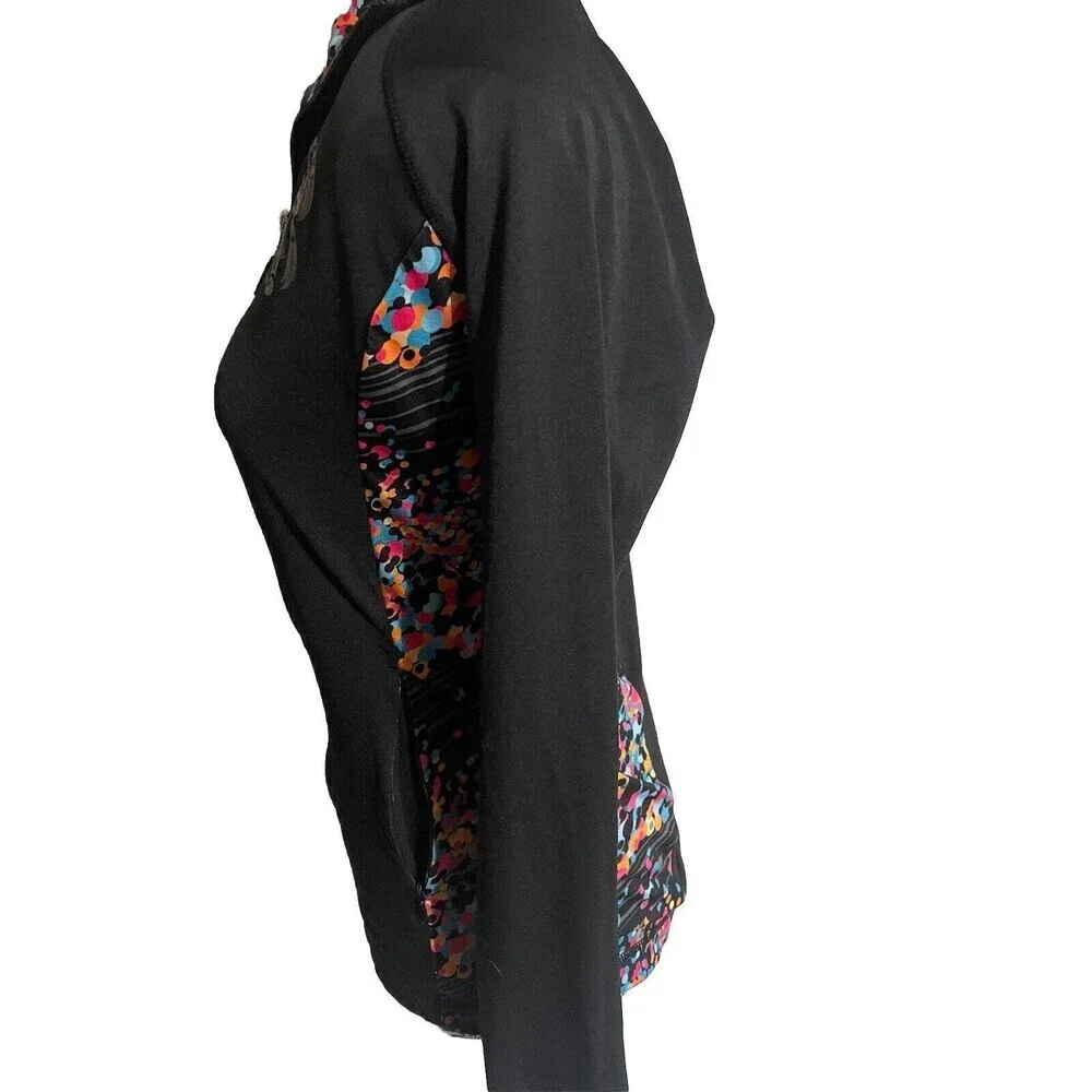 Disney Parks Minnie Mouse Black Polka Dot Zip Up Running Jacket Size Small